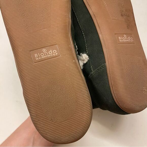 Blondo Serene Waterproof Green Suede Moc Slipper shoes boots sherpa lined 7 - Picture 4 of 8
